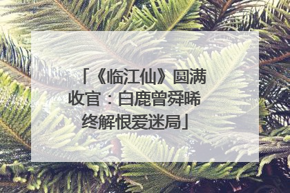 《临江仙》圆满收官：白鹿曾舜晞终解恨爱迷局