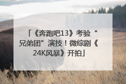 《奔跑吧13》考验“兄弟团”演技！微综剧《24K风暴》开拍