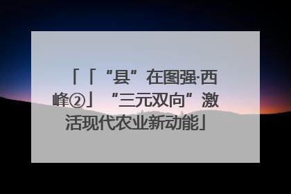 「“县”在图强·西峰②」“三元双向”激活现代农业新动能