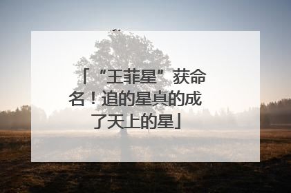 “王菲星”获命名！追的星真的成了天上的星