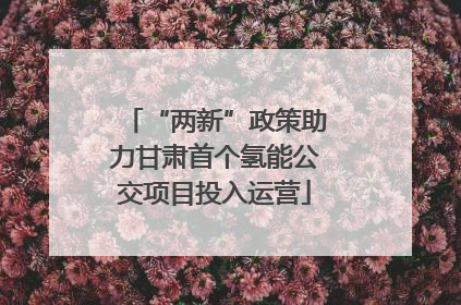 “两新”政策助力甘肃首个氢能公交项目投入运营