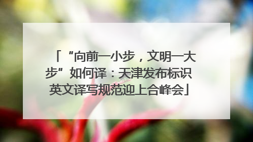 “向前一小步，文明一大步”如何译：天津发布标识英文译写规范迎上合峰会