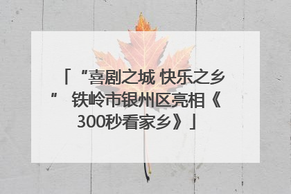 “喜剧之城 快乐之乡” 铁岭市银州区亮相《300秒看家乡》