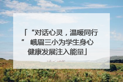 “对话心灵，温暖同行” 峨眉三小为学生身心健康发展注入能量