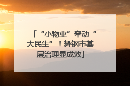 “小物业”牵动“大民生”！舞钢市基层治理显成效
