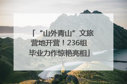 “山外青山”文旅营地开营！236组毕业力作惊艳亮相