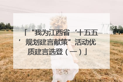“我为江西省‘十五五’规划建言献策”活动优质建言选登（一）