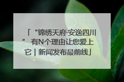 “锦绣天府·安逸四川” 有N个理由让您爱上它｜新闻发布最前线