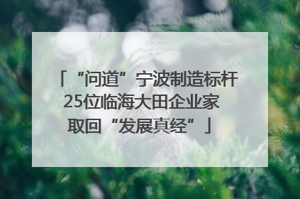 “问道”宁波制造标杆 25位临海大田企业家取回“发展真经”