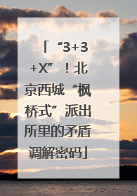 “3+3+X”！北京西城“枫桥式”派出所里的矛盾调解密码