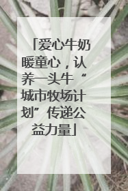 爱心牛奶暖童心，认养一头牛“城市牧场计划”传递公益力量