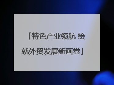 特色产业领航 绘就外贸发展新画卷