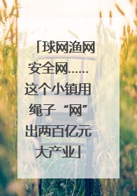 球网渔网安全网……这个小镇用绳子“网”出两百亿元大产业