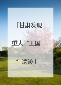 甘肃发现重大“王国”遗迹