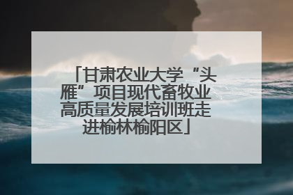 甘肃农业大学“头雁”项目现代畜牧业高质量发展培训班走进榆林榆阳区