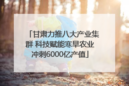 甘肃力推八大产业集群 科技赋能寒旱农业冲刺6000亿产值