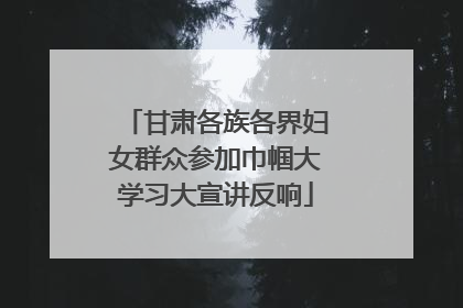 甘肃各族各界妇女群众参加巾帼大学习大宣讲反响