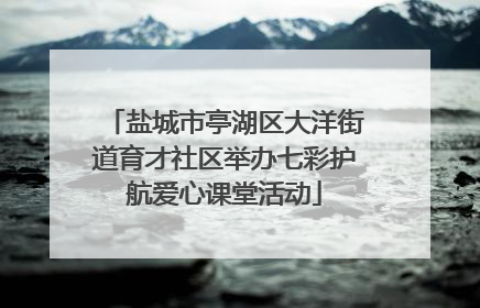 盐城市亭湖区大洋街道育才社区举办七彩护航爱心课堂活动
