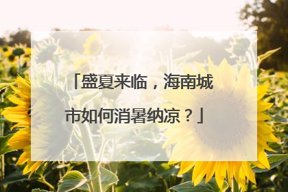 盛夏来临，海南城市如何消暑纳凉？
