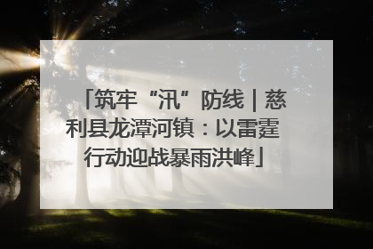 筑牢“汛”防线｜慈利县龙潭河镇：以雷霆行动迎战暴雨洪峰