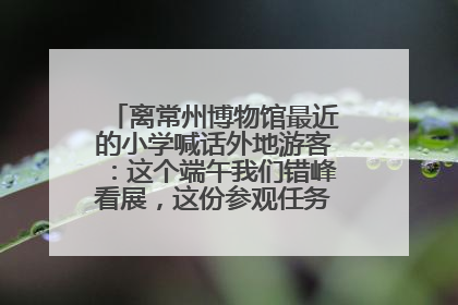 离常州博物馆最近的小学喊话外地游客：这个端午我们错峰看展，这份参观任务单赶快收藏