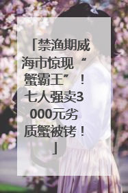 禁渔期威海市惊现“蟹霸王”！七人强卖3000元劣质蟹被铐！