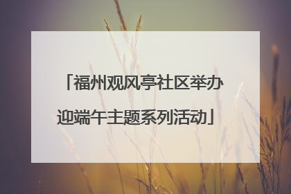 福州观风亭社区举办迎端午主题系列活动