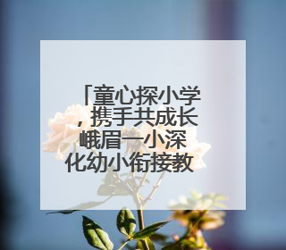 童心探小学，携手共成长 峨眉一小深化幼小衔接教育