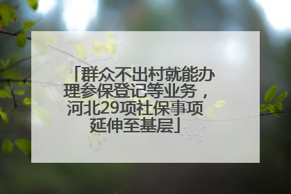 群众不出村就能办理参保登记等业务，河北29项社保事项延伸至基层