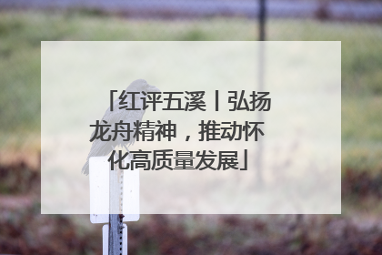 红评五溪丨弘扬龙舟精神，推动怀化高质量发展
