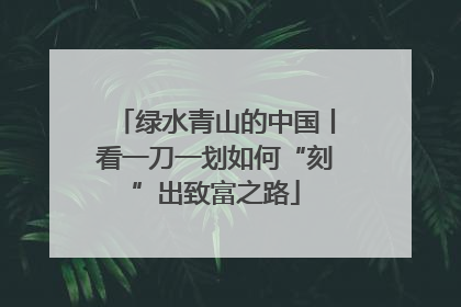 绿水青山的中国丨看一刀一划如何“刻”出致富之路