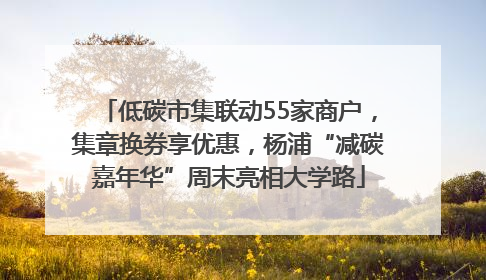 低碳市集联动55家商户，集章换券享优惠，杨浦“减碳嘉年华”周末亮相大学路