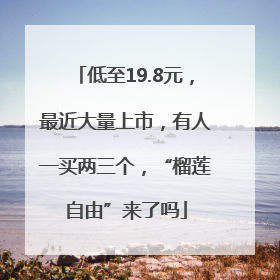 低至19.8元，最近大量上市，有人一买两三个，“榴莲自由”来了吗