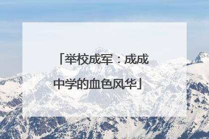 举校成军：成成中学的血色风华