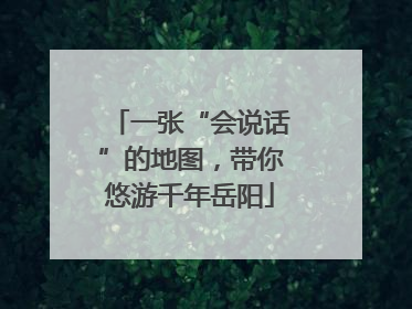 一张“会说话”的地图，带你悠游千年岳阳