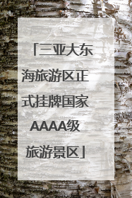 三亚大东海旅游区正式挂牌国家AAAA级旅游景区