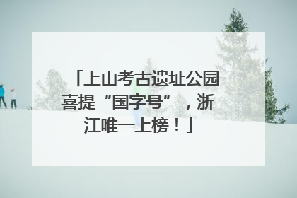 上山考古遗址公园喜提“国字号”，浙江唯一上榜！