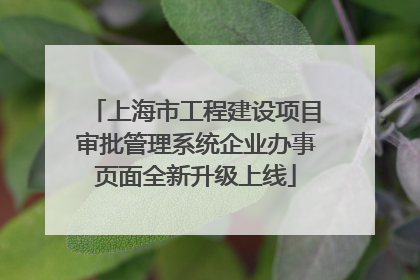 上海市工程建设项目审批管理系统企业办事页面全新升级上线