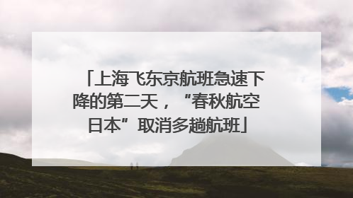 上海飞东京航班急速下降的第二天，“春秋航空日本”取消多趟航班