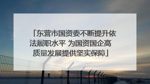 东营市国资委不断提升依法履职水平 为国资国企高质量发展提供坚实保障