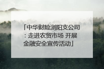 中华财险浏阳支公司：走进农贸市场 开展金融安全宣传活动
