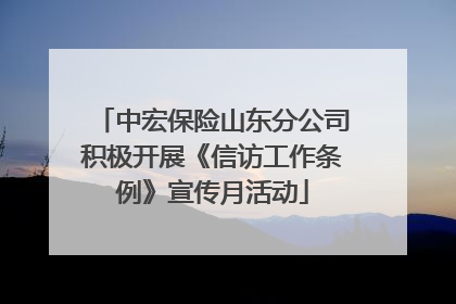 中宏保险山东分公司积极开展《信访工作条例》宣传月活动