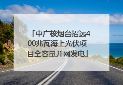中广核烟台招远400兆瓦海上光伏项目全容量并网发电