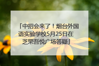 中招会来了！烟台外国语实验学校5月25日在芝罘吾悦广场答疑