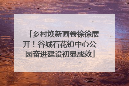 乡村焕新画卷徐徐展开！谷城石花镇中心公园奋进建设初显成效