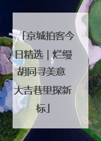 京城拍客今日精选｜烂缦胡同寻美意 大吉巷里探新标
