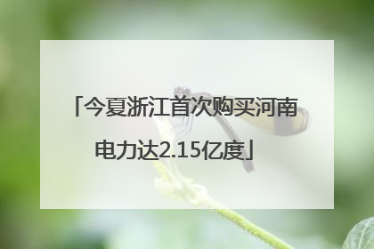 今夏浙江首次购买河南电力达2.15亿度