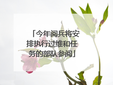 今年阅兵将安排执行过维和任务的部队参阅