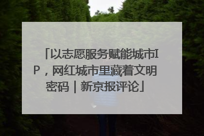以志愿服务赋能城市IP，网红城市里藏着文明密码｜新京报评论