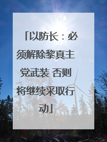 以防长：必须解除黎真主党武装 否则将继续采取行动